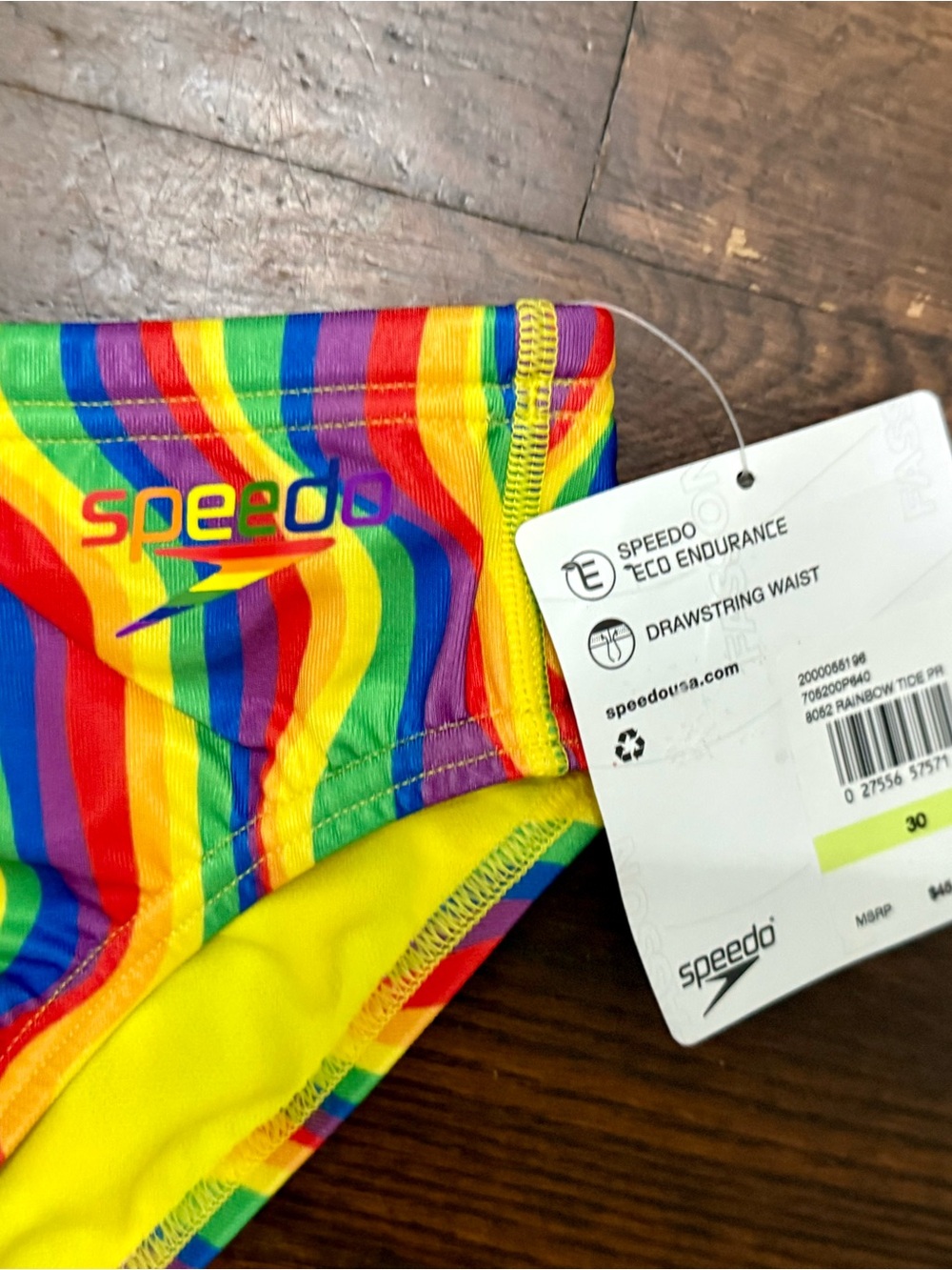 Speedo Rainbow Pride Stripe Swim Briefs Size 30 - Picture 5 of 5